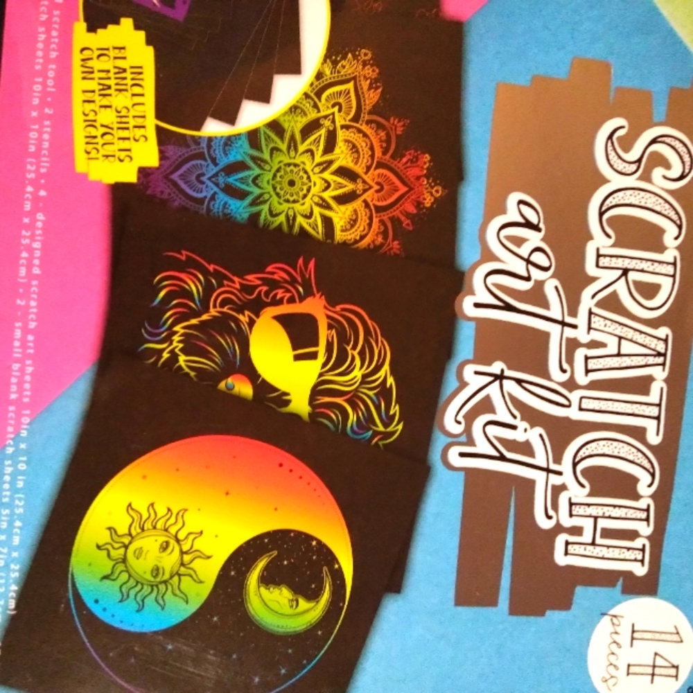 SCRATCH ART KIT 14 pieces. New Sealed